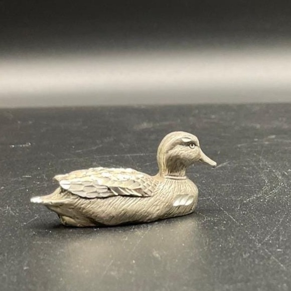 Vintage Cuteri Pewter Duck Figurine 2″ Cuteri Mark Pewter Small Bird - Picture 1 of 5